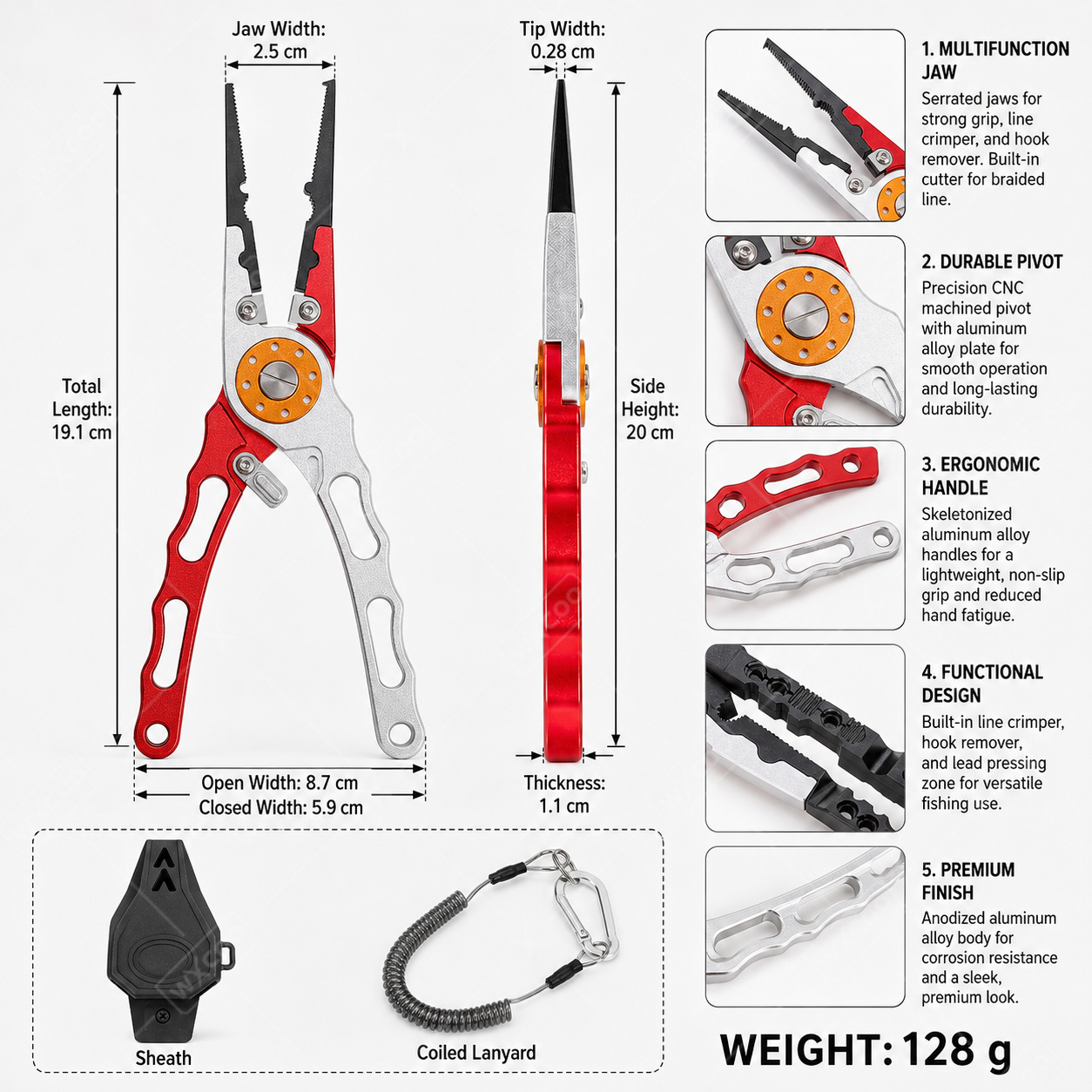 WXCOO Split Ring Pliers Hook R - Fishing Hook Remover 评论和价格