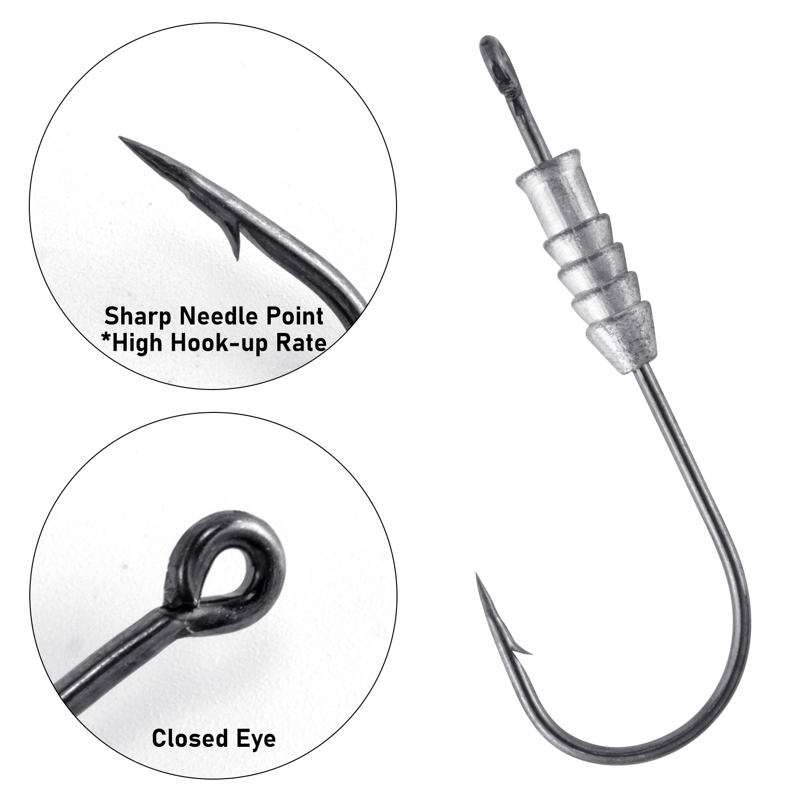 5/10pcs Fishing Weighted Worm  - Fishing Hook Offset 评论和价格