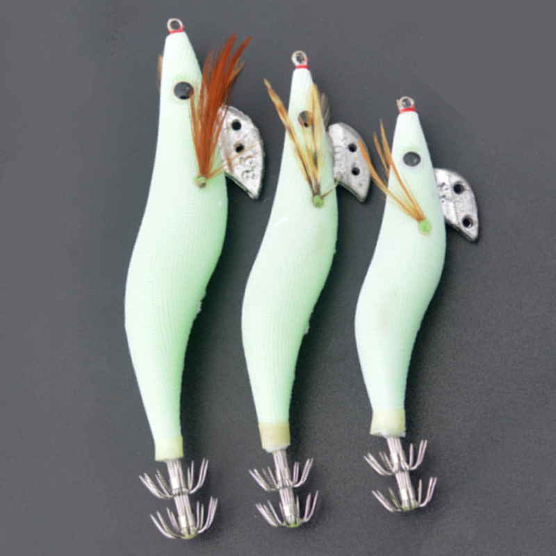 1PCS  Luminous Squid Jigs  Whi - Fishing Hook Size 评论和价格